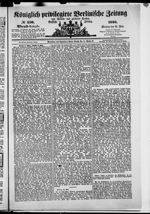 Königlich privilegirte Berlinische Zeitung von Staats- und gelehrten Sachen vom 31.05.1886