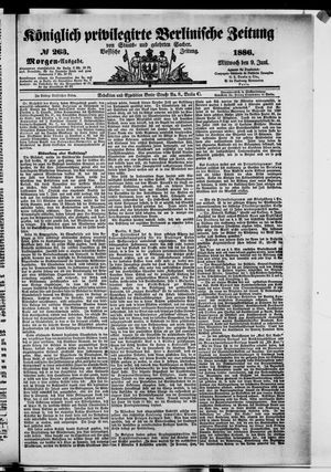 Königlich privilegirte Berlinische Zeitung von Staats- und gelehrten Sachen vom 09.06.1886
