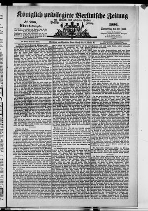 Königlich privilegirte Berlinische Zeitung von Staats- und gelehrten Sachen on Jun 10, 1886