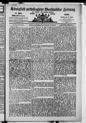Königlich privilegirte Berlinische Zeitung von Staats- und gelehrten Sachen vom 11.06.1886