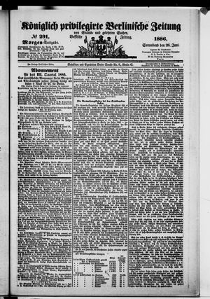 Königlich privilegirte Berlinische Zeitung von Staats- und gelehrten Sachen vom 26.06.1886
