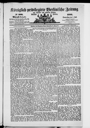 Königlich privilegirte Berlinische Zeitung von Staats- und gelehrten Sachen vom 01.07.1886