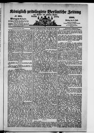 Königlich privilegirte Berlinische Zeitung von Staats- und gelehrten Sachen vom 02.07.1886