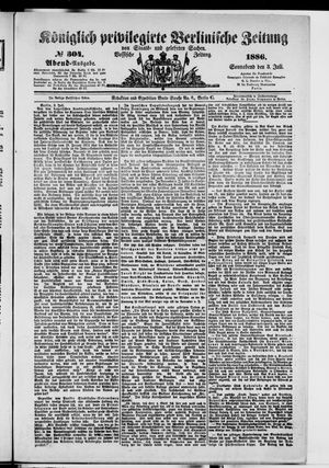 Königlich privilegirte Berlinische Zeitung von Staats- und gelehrten Sachen vom 03.07.1886