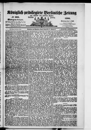 Königlich privilegirte Berlinische Zeitung von Staats- und gelehrten Sachen on Jul 4, 1886