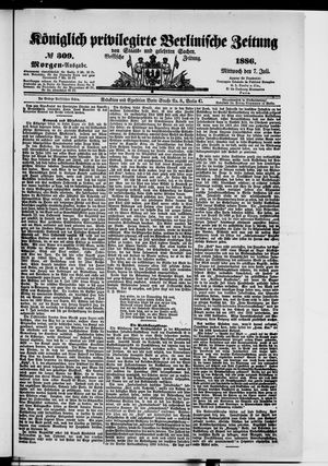 Königlich privilegirte Berlinische Zeitung von Staats- und gelehrten Sachen vom 07.07.1886