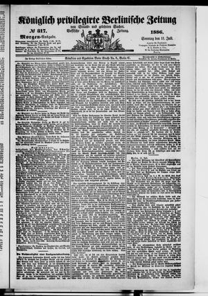 Königlich privilegirte Berlinische Zeitung von Staats- und gelehrten Sachen on Jul 11, 1886