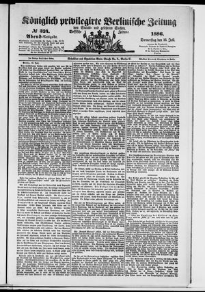 Königlich privilegirte Berlinische Zeitung von Staats- und gelehrten Sachen on Jul 15, 1886