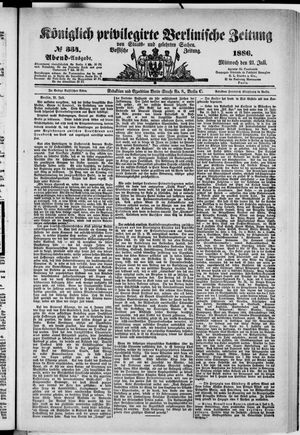 Königlich privilegirte Berlinische Zeitung von Staats- und gelehrten Sachen vom 21.07.1886