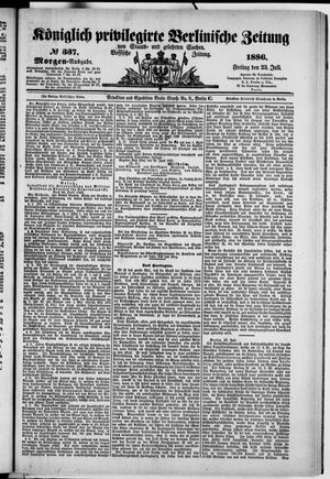 Königlich privilegirte Berlinische Zeitung von Staats- und gelehrten Sachen vom 23.07.1886