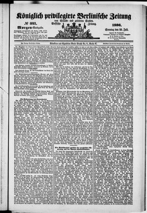 Königlich privilegirte Berlinische Zeitung von Staats- und gelehrten Sachen on Jul 25, 1886