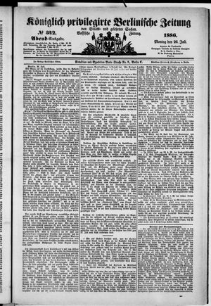 Königlich privilegirte Berlinische Zeitung von Staats- und gelehrten Sachen on Jul 26, 1886