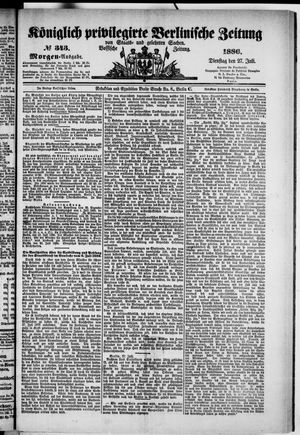Königlich privilegirte Berlinische Zeitung von Staats- und gelehrten Sachen on Jul 27, 1886