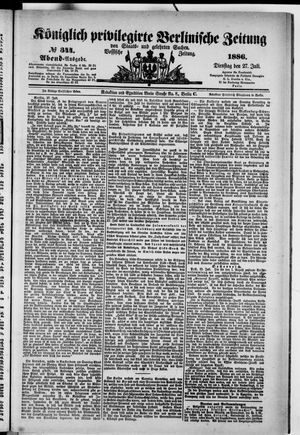 Königlich privilegirte Berlinische Zeitung von Staats- und gelehrten Sachen vom 27.07.1886