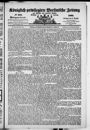 Königlich privilegirte Berlinische Zeitung von Staats- und gelehrten Sachen on Aug 3, 1886