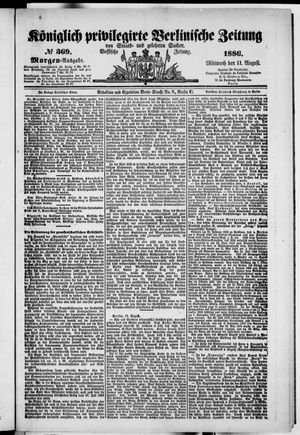 Königlich privilegirte Berlinische Zeitung von Staats- und gelehrten Sachen vom 11.08.1886
