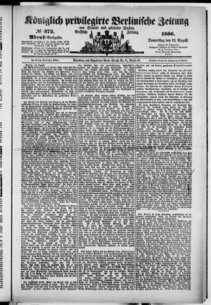 Königlich privilegirte Berlinische Zeitung von Staats- und gelehrten Sachen vom 12.08.1886