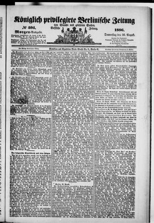 Königlich privilegirte Berlinische Zeitung von Staats- und gelehrten Sachen vom 26.08.1886