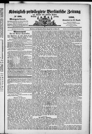 Königlich privilegirte Berlinische Zeitung von Staats- und gelehrten Sachen vom 28.08.1886
