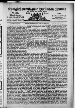 Königlich privilegirte Berlinische Zeitung von Staats- und gelehrten Sachen vom 28.08.1886