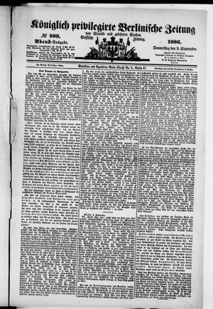 Königlich privilegirte Berlinische Zeitung von Staats- und gelehrten Sachen on Sep 2, 1886