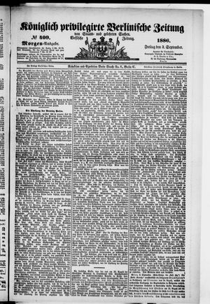 Königlich privilegirte Berlinische Zeitung von Staats- und gelehrten Sachen vom 03.09.1886