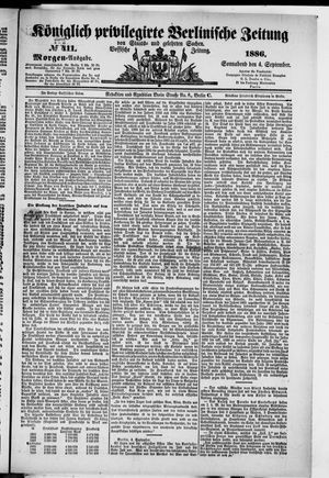 Königlich privilegirte Berlinische Zeitung von Staats- und gelehrten Sachen on Sep 4, 1886