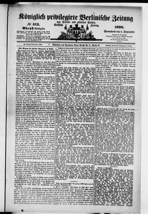 Königlich privilegirte Berlinische Zeitung von Staats- und gelehrten Sachen on Sep 4, 1886