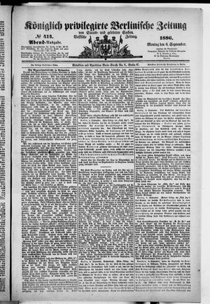 Königlich privilegirte Berlinische Zeitung von Staats- und gelehrten Sachen on Sep 6, 1886