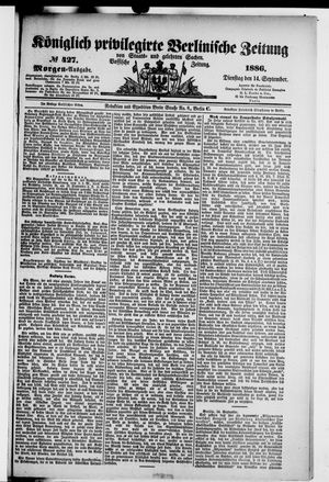 Königlich privilegirte Berlinische Zeitung von Staats- und gelehrten Sachen vom 14.09.1886
