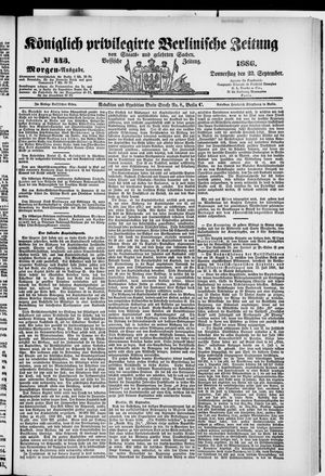 Königlich privilegirte Berlinische Zeitung von Staats- und gelehrten Sachen vom 23.09.1886