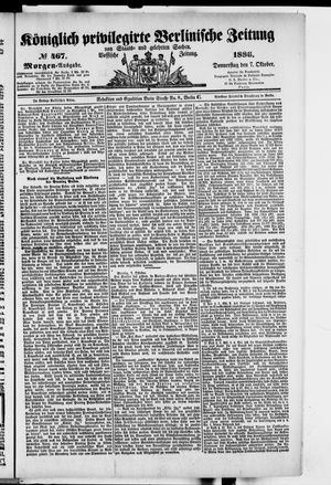 Königlich privilegirte Berlinische Zeitung von Staats- und gelehrten Sachen vom 07.10.1886