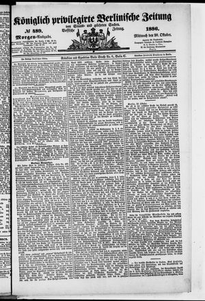 Königlich privilegirte Berlinische Zeitung von Staats- und gelehrten Sachen vom 20.10.1886