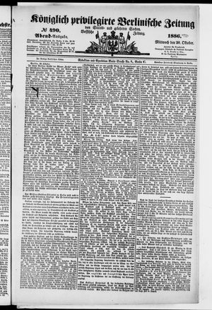 Königlich privilegirte Berlinische Zeitung von Staats- und gelehrten Sachen vom 20.10.1886