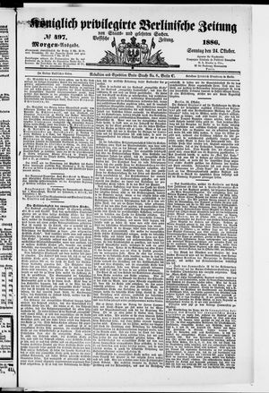 Königlich privilegirte Berlinische Zeitung von Staats- und gelehrten Sachen vom 24.10.1886