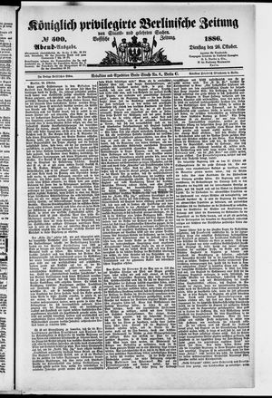 Königlich privilegirte Berlinische Zeitung von Staats- und gelehrten Sachen vom 26.10.1886