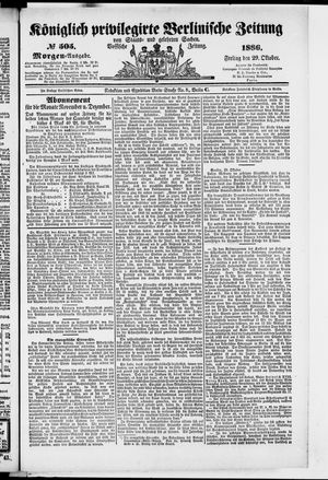 Königlich privilegirte Berlinische Zeitung von Staats- und gelehrten Sachen vom 29.10.1886