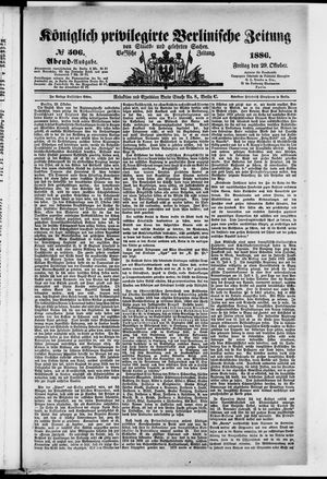 Königlich privilegirte Berlinische Zeitung von Staats- und gelehrten Sachen vom 29.10.1886