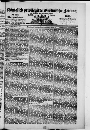 Königlich privilegirte Berlinische Zeitung von Staats- und gelehrten Sachen on Nov 7, 1886