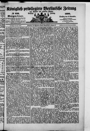 Königlich privilegirte Berlinische Zeitung von Staats- und gelehrten Sachen on Nov 9, 1886