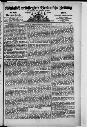 Königlich privilegirte Berlinische Zeitung von Staats- und gelehrten Sachen vom 18.11.1886