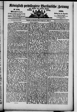 Königlich privilegirte Berlinische Zeitung von Staats- und gelehrten Sachen vom 10.12.1886