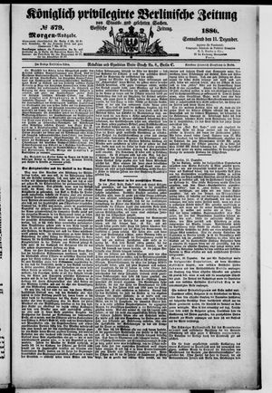 Königlich privilegirte Berlinische Zeitung von Staats- und gelehrten Sachen vom 11.12.1886