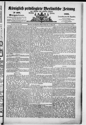 Königlich privilegirte Berlinische Zeitung von Staats- und gelehrten Sachen vom 23.12.1886