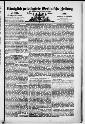 Königlich privilegirte Berlinische Zeitung von Staats- und gelehrten Sachen vom 24.12.1886