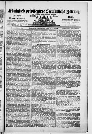 Königlich privilegirte Berlinische Zeitung von Staats- und gelehrten Sachen vom 29.12.1886