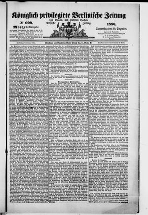 Königlich privilegirte Berlinische Zeitung von Staats- und gelehrten Sachen vom 30.12.1886