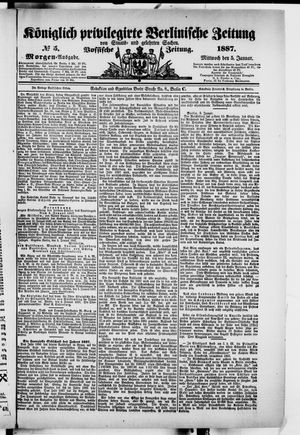 Königlich privilegirte Berlinische Zeitung von Staats- und gelehrten Sachen on Jan 5, 1887