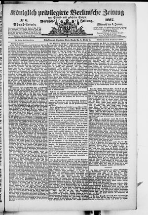 Königlich privilegirte Berlinische Zeitung von Staats- und gelehrten Sachen vom 05.01.1887