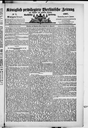 Königlich privilegirte Berlinische Zeitung von Staats- und gelehrten Sachen vom 06.01.1887